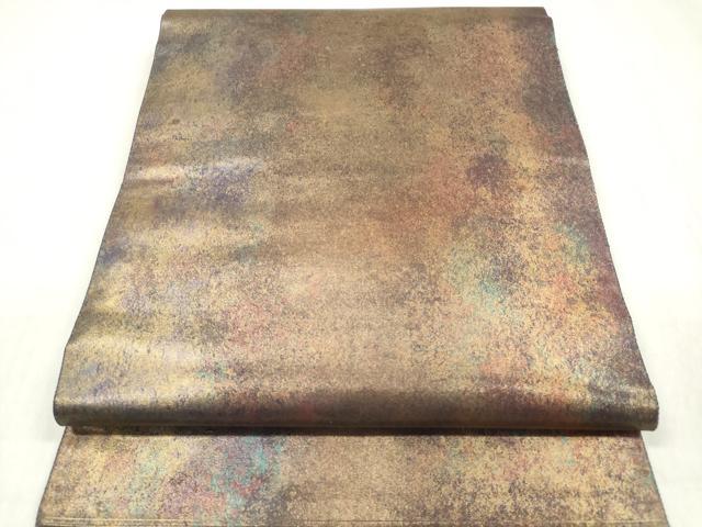 平和屋着物◎六通柄袋帯 霞文 引箔 陶漆箔 正絹 逸品 DABF0029ea