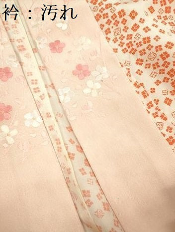 平和屋着物■長襦袢 無双仕立て 小花文 半衿刺繍 正絹 逸品 DABF0039ea
