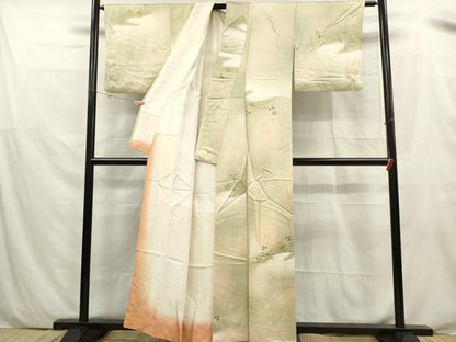 平和屋着物■上質な小紋　芝草文　暈し染め　正絹　逸品　DABF0047ea