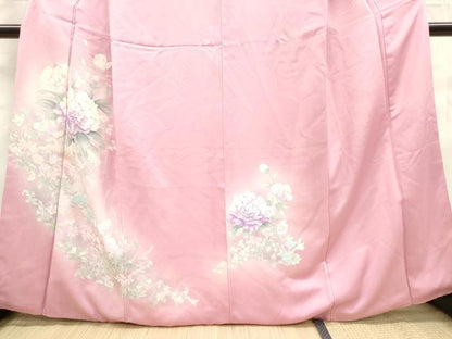 平和屋着物■訪問着 草花文 暈し染め 正絹 逸品 DABF0060ea