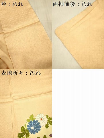 平和屋着物■訪問着　駒刺繍　菊楓丸文　金彩　正絹　逸品　DABF0064ea