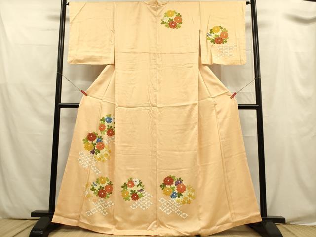 平和屋着物■訪問着　駒刺繍　菊楓丸文　金彩　正絹　逸品　DABF0064ea