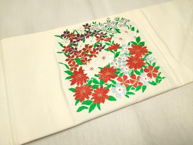 平和屋着物◎九寸名古屋帯 唐織 花尽くし 金糸 正絹 逸品 DABF0154ea