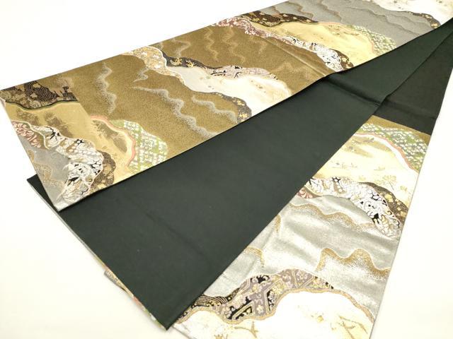 平和屋着物◎六通柄袋帯 唐織 道長花文 金銀糸 正絹 逸品