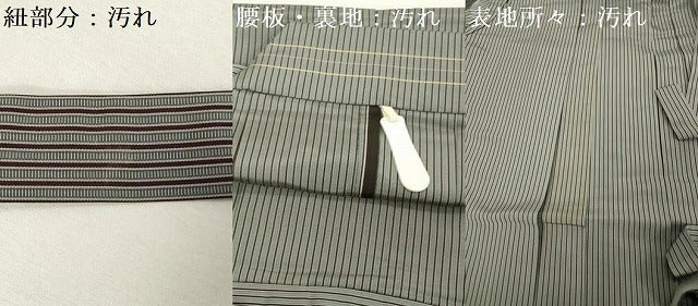 平和屋着物■男性　行灯袴　縞　正絹　逸品　DABF0185ea