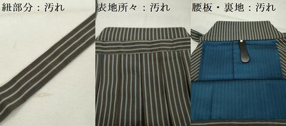 平和屋着物■男性　行灯袴　縞　正絹　逸品　DABF0186ea