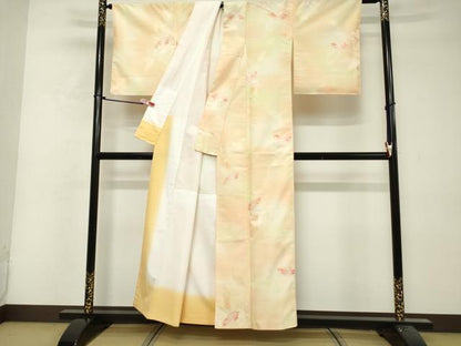平和屋着物■小紋　地紋起こし　舞葉文　暈し染め　洗える着物　DABF0194ea