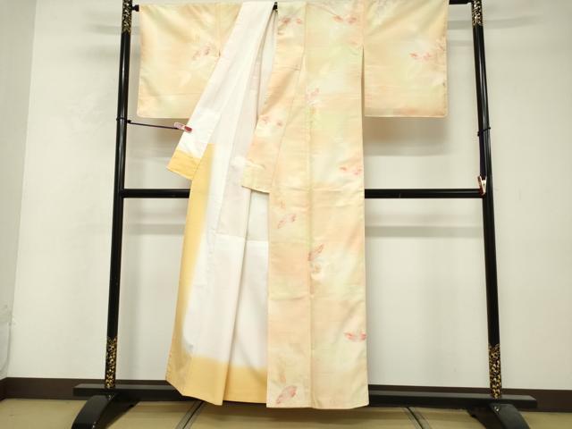 平和屋着物■小紋　地紋起こし　舞葉文　暈し染め　洗える着物　DABF0194ea