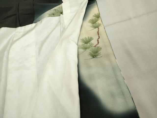 平和屋着物■豪華黒留袖　手描き　老松　舞桜文　暈し染め　金彩　胴抜き仕立て　正絹　逸品　DABF0203ea