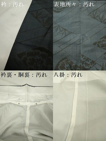 平和屋着物■本場大島紬　7マルキ　幾何学花文　正絹　逸品　DABF0205ea