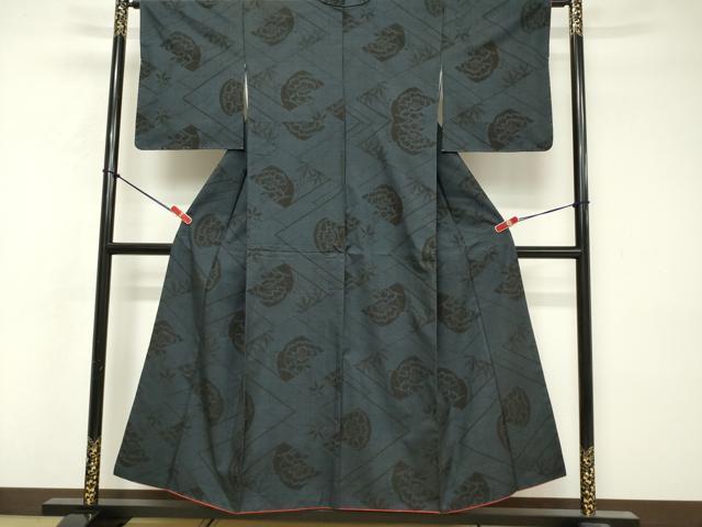 平和屋着物■本場大島紬　7マルキ　幾何学花文　正絹　逸品　DABF0205ea