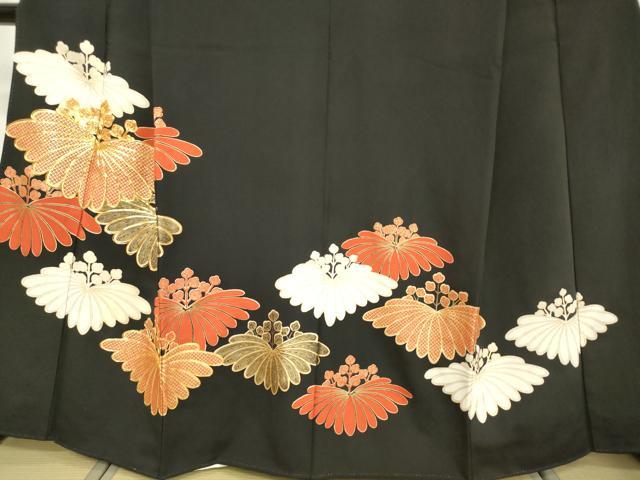 平和屋着物■訪問着　駒刺繍　桐菱文　金彩　正絹　逸品　DABF0208ea