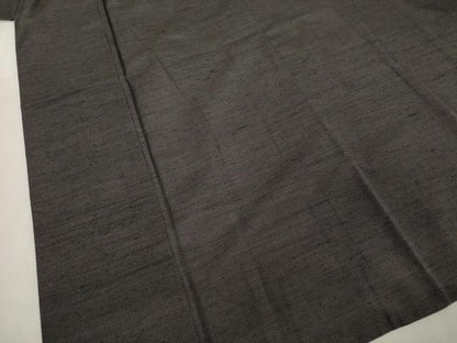 平和屋着物■男性　紬　アンサンブル　長羽織　霞文　正絹　逸品　DABF0218ea