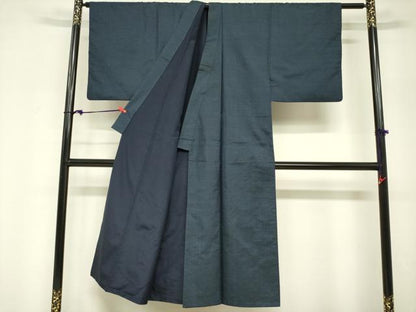 平和屋着物■男性　本場大島紬　アンサンブル　長羽織　菱繋ぎ　里秋豊作　証紙付き　正絹　逸品　DABF0230ea