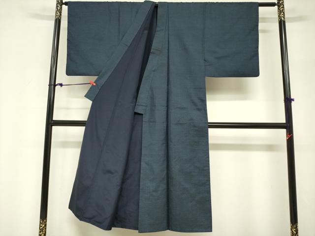 平和屋着物■男性　本場大島紬　アンサンブル　長羽織　菱繋ぎ　里秋豊作　証紙付き　正絹　逸品　DABF0230ea