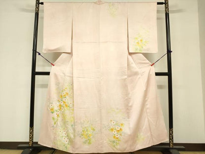 平和屋着物■訪問着　手描き　秋草文　暈し染め　正絹　逸品　DABF0238ea