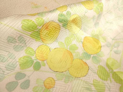 平和屋着物■訪問着　手描き　秋草文　暈し染め　正絹　逸品　DABF0238ea