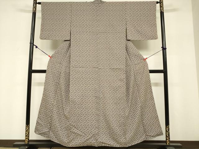 平和屋着物■上質なお召　花唐草文　正絹　逸品　DABF0239ea