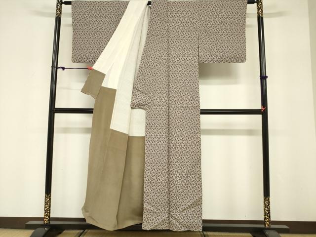 平和屋着物■上質なお召　花唐草文　正絹　逸品　DABF0239ea