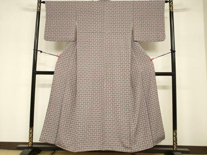 平和屋着物■上質な小紋　枝花尽くし　正絹　逸品　DABF0240ea