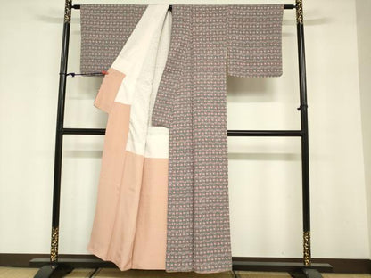 平和屋着物■上質な小紋　枝花尽くし　正絹　逸品　DABF0240ea
