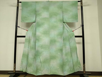 平和屋着物■上質な小紋　地紋起こし　流水文　暈し染め　正絹　逸品　DABF0241ea