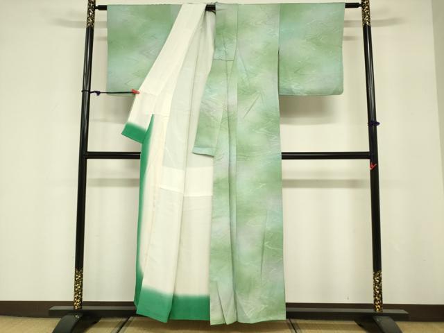 平和屋着物■上質な小紋　地紋起こし　流水文　暈し染め　正絹　逸品　DABF0241ea