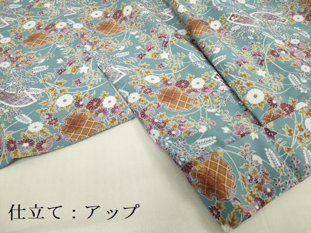 平和屋着物■小紋　二部式　地紙花文　雪輪　元禄袖　洗える着物　DABF0244ea