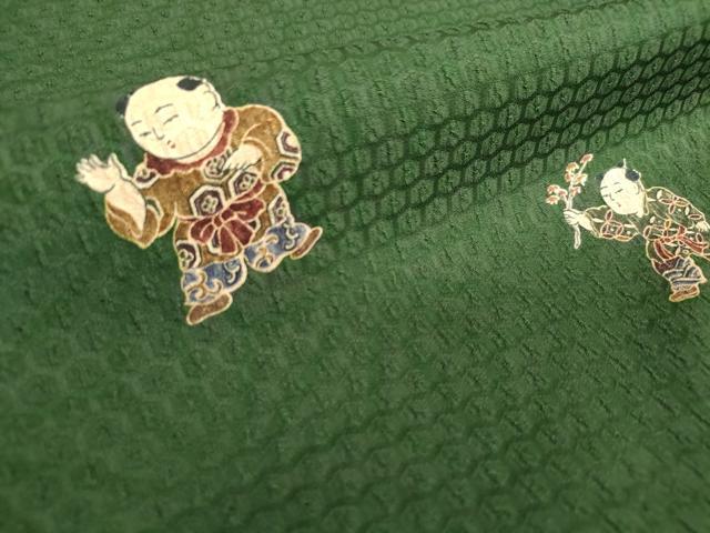 平和屋着物■小紋　唐子遊び　洗える着物　DABF0245ea