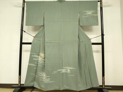 平和屋着物■訪問着　刺繍　絞り　霞花文　暈し染め　金彩　正絹　逸品　DABF0247ea