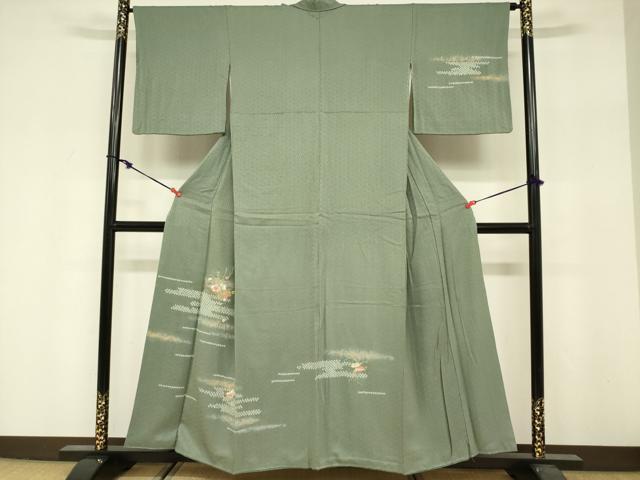 平和屋着物■訪問着　刺繍　絞り　霞花文　暈し染め　金彩　正絹　逸品　DABF0247ea