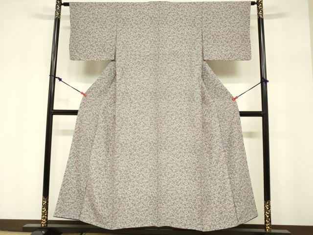 平和屋着物■上質な小紋　型染　菊唐草文　正絹　逸品　DABF0249ea