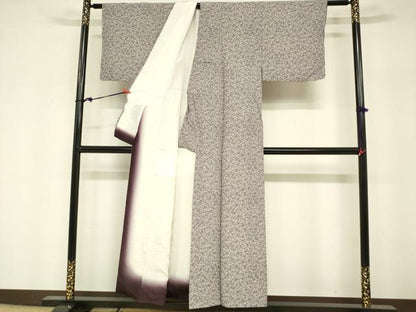 平和屋着物■上質な小紋　型染　菊唐草文　正絹　逸品　DABF0249ea