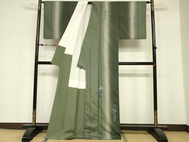 平和屋着物■訪問着　紬地　短冊枝花間道　正絹　逸品　DABF0250ea