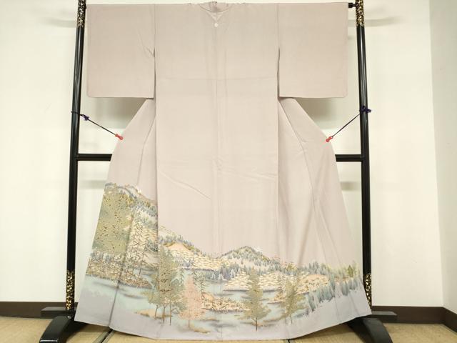 平和屋着物■豪華色留袖　樹林風景文　暈し染め　正絹　逸品　DABF0256ea