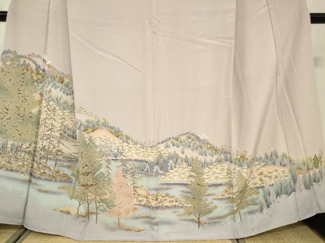 平和屋着物■豪華色留袖　樹林風景文　暈し染め　正絹　逸品　DABF0256ea