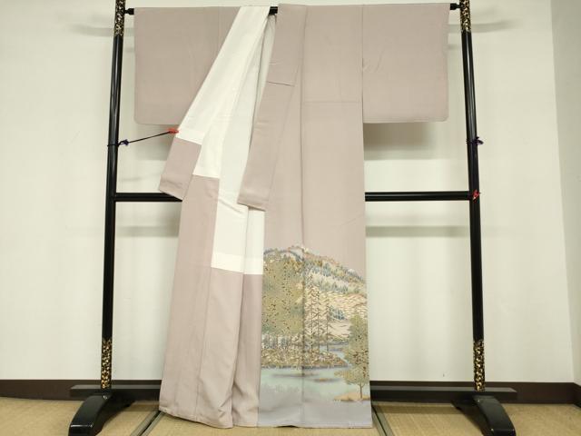 平和屋着物■豪華色留袖　樹林風景文　暈し染め　正絹　逸品　DABF0256ea