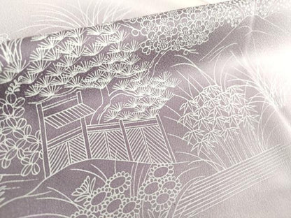 平和屋着物■訪問着　風景花文　暈し染め　正絹　逸品　DABF0283ea