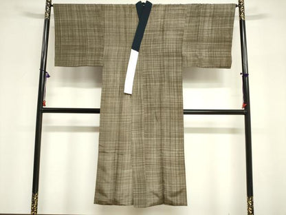 平和屋着物■男性　長襦袢　袷　格子　正絹　逸品　DABF0285ea