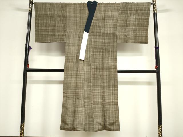 平和屋着物■男性　長襦袢　袷　格子　正絹　逸品　DABF0285ea