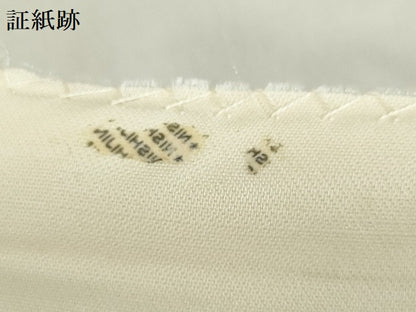 平和屋着物◎西陣　六通柄袋帯　唐織　風景飛鶴文　銀糸　正絹　逸品　DABF0300ea