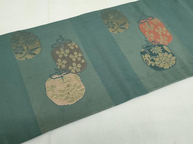 平和屋着物◎九寸名古屋帯　利休好み　仕覆文　金糸　正絹　逸品　DABF0337ea