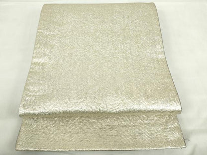平和屋着物◎全通柄袋帯　霞文　銀糸　正絹　逸品　DABF0349ea