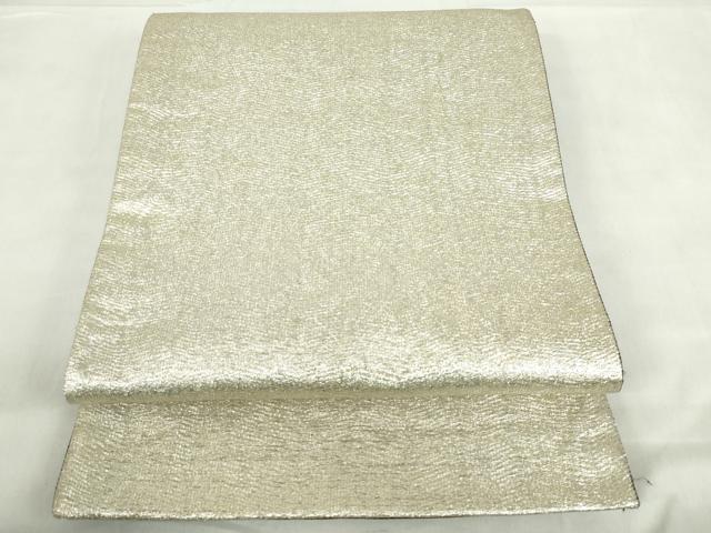 平和屋着物◎全通柄袋帯　霞文　銀糸　正絹　逸品　DABF0349ea