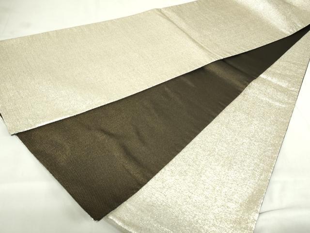 平和屋着物◎全通柄袋帯　霞文　銀糸　正絹　逸品　DABF0349ea