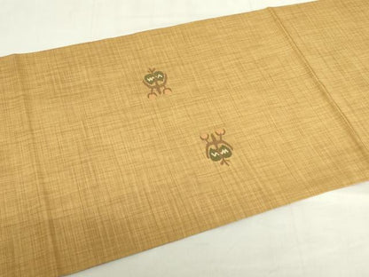 平和屋着物◎九寸開き名古屋帯　尾長鳥　正絹　逸品　DABF0372ea