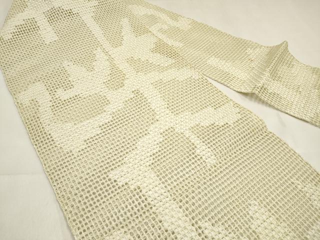 平和屋着物＊夏物　八寸名古屋帯　羅　抽象文様　砥粉色　正絹　逸品　DABF0398ea