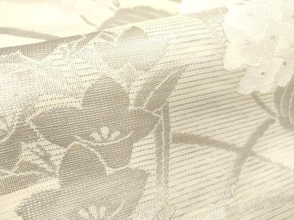 平和屋着物＊夏物　六通柄袋帯　紫陽花　アジサイ　桔梗　金銀糸　正絹　逸品　DABF0418ea