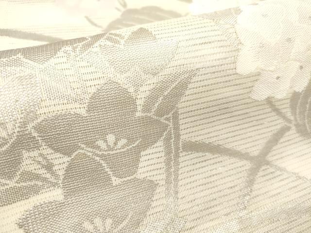 平和屋着物＊夏物　六通柄袋帯　紫陽花　アジサイ　桔梗　金銀糸　正絹　逸品　DABF0418ea