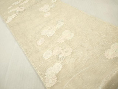 平和屋着物＊夏物　六通柄袋帯　菊　銀糸　正絹　逸品　DABF0421ea
